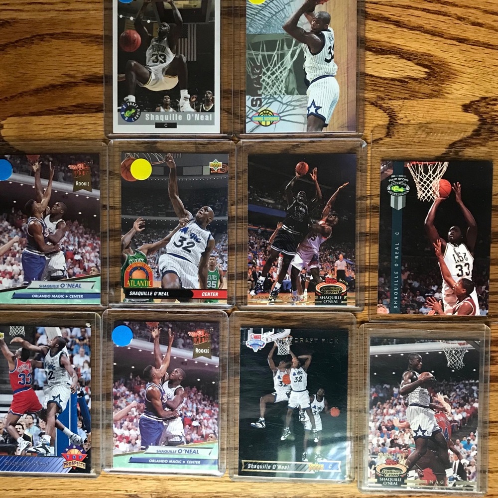 10 Shaquille O’ Neal Basketball Cards.  7 Rookies.